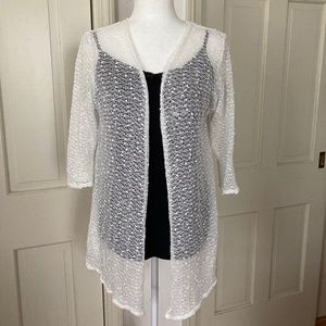 White Knit 3/4 3/4 Sleeve Sweater